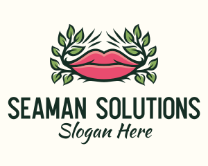 Organic Plant Lips logo design