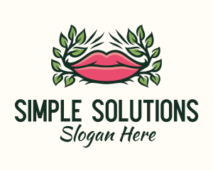 Organic Plant Lips logo design