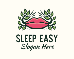 Organic Plant Lips logo design