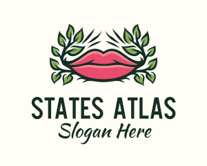 Organic Plant Lips logo design