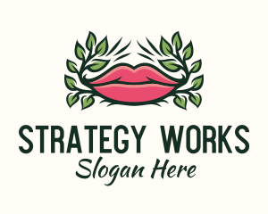 Organic Plant Lips logo design