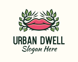 Organic Plant Lips logo design