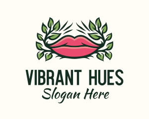 Organic Plant Lips logo design