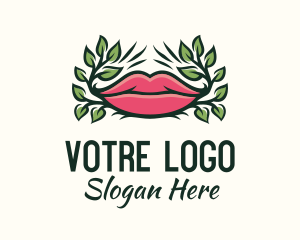 Speech - Organic Plant Lips logo design