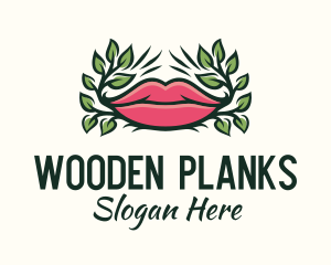 Organic Plant Lips logo design