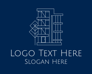 Apartment - Geometric Apartment Building logo design