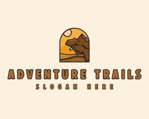 Mountain Climbing Sunset logo design