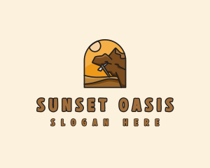 Mountain Climbing Sunset logo design