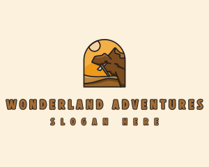 Mountain Climbing Sunset logo design