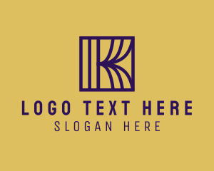 Interior Design - Interior Curtain  Letter K logo design