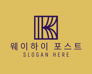 Interior Curtain  Letter K logo design