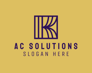 Interior Curtain  Letter K logo design