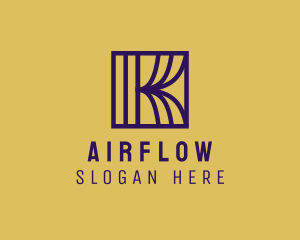 Interior Curtain  Letter K logo design