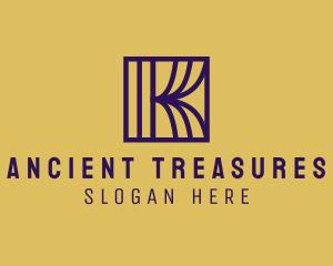 Interior Curtain  Letter K logo design