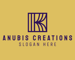 Interior Curtain  Letter K logo design