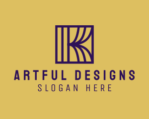 Interior Curtain  Letter K logo design