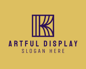 Interior Curtain  Letter K logo design