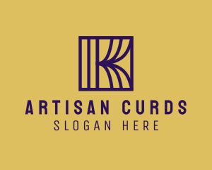 Interior Curtain  Letter K logo design