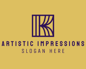 Interior Curtain  Letter K logo design