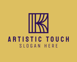 Interior Curtain  Letter K logo design