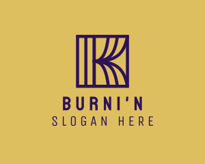 Interior Curtain  Letter K logo design