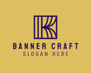 Interior Curtain  Letter K logo design