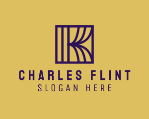 Interior Curtain  Letter K logo design