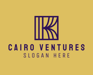 Interior Curtain  Letter K logo design