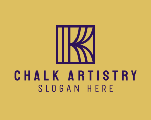 Interior Curtain  Letter K logo design