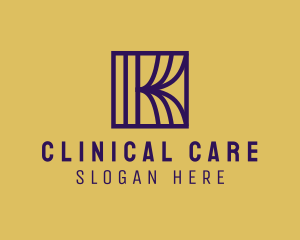 Interior Curtain  Letter K logo design