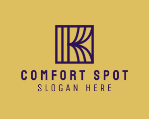 Interior Curtain  Letter K logo design