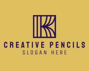 Interior Curtain  Letter K logo design