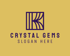 Interior Curtain  Letter K logo design