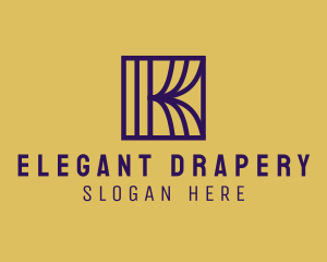 Drapery - Interior Curtain  Letter K logo design