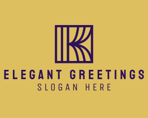 Interior Curtain  Letter K logo design