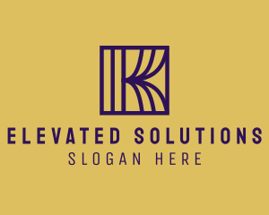 Interior Curtain  Letter K logo design