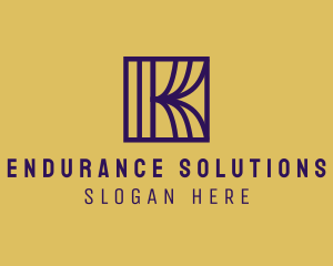 Interior Curtain  Letter K logo design