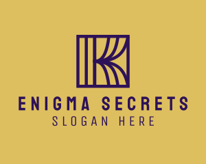 Interior Curtain  Letter K logo design