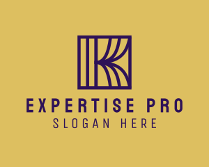 Interior Curtain  Letter K logo design