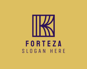 Interior Curtain  Letter K logo design