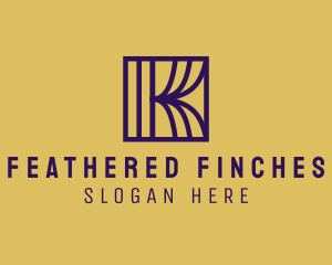 Interior Curtain  Letter K logo design