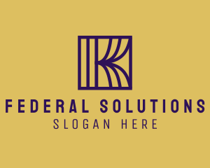 Interior Curtain  Letter K logo design