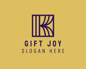 Interior Curtain  Letter K logo design