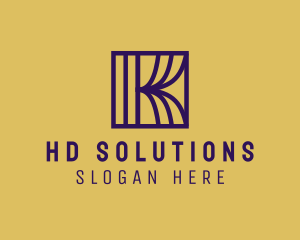 Interior Curtain  Letter K logo design