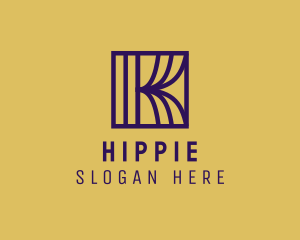 Golden - Interior Curtain  Letter K logo design