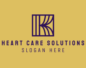 Interior Curtain  Letter K logo design