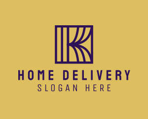 Interior Curtain  Letter K logo design