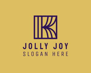 Interior Curtain  Letter K logo design