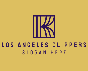 Interior Curtain  Letter K logo design