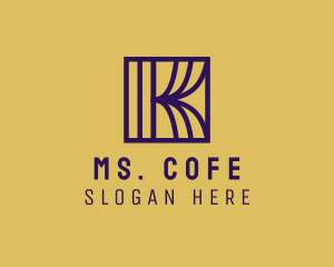 Interior Curtain  Letter K logo design